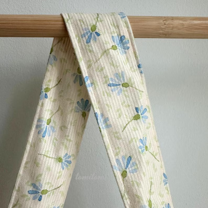 Corduroy Floral Shoulder Bag: Dandelion Print Cotton Tote